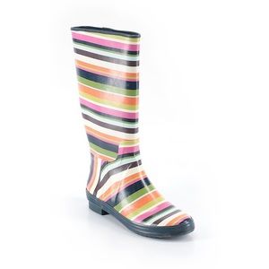 multi colored rain boots